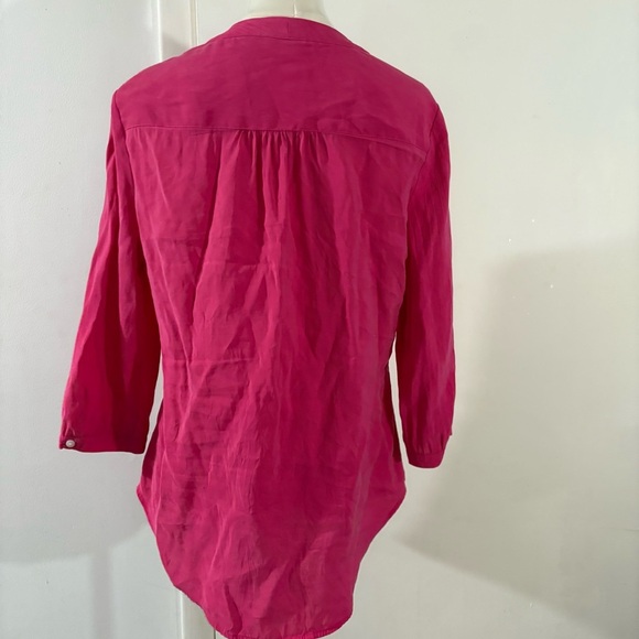 LL Bean Womens Pink Button Down Shirt Sz M Modal Blend Soft Career Easter Spring - Picture 6 of 11